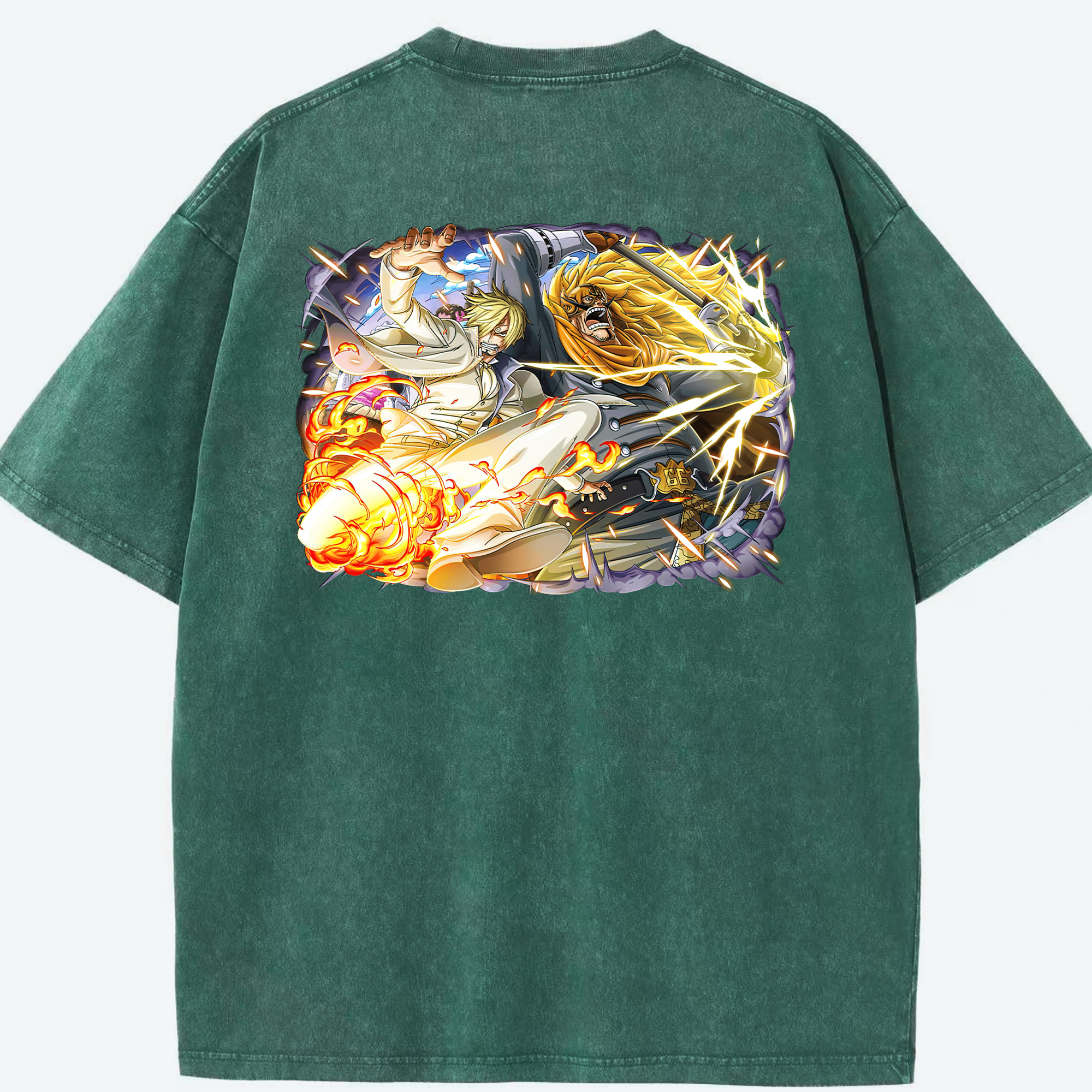 ワンピース サンジ ONE PIECE Sanji 綿100% ヴィンテージ風 半袖Tシャツ（背面プリント）